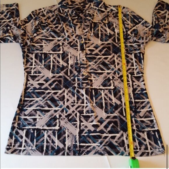 Alfani Silky Stretch Knit Collar Blouse Large - Picture 7 of 8